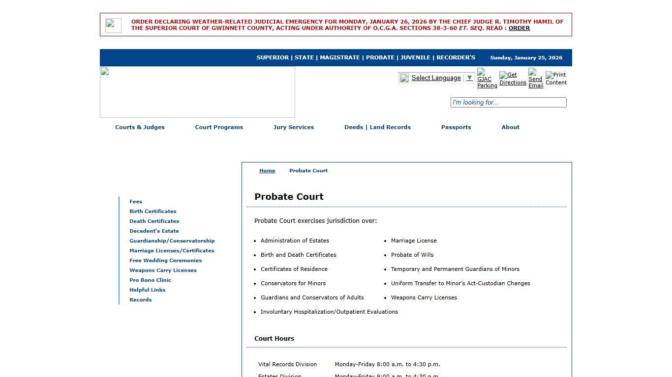 Gwinnett County Courts - Probate Court