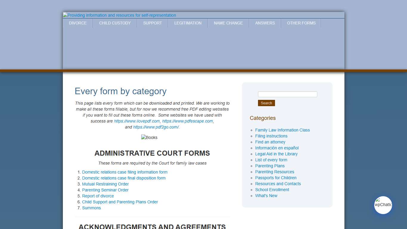 Every form by category Gwinnett Family Law Clinic